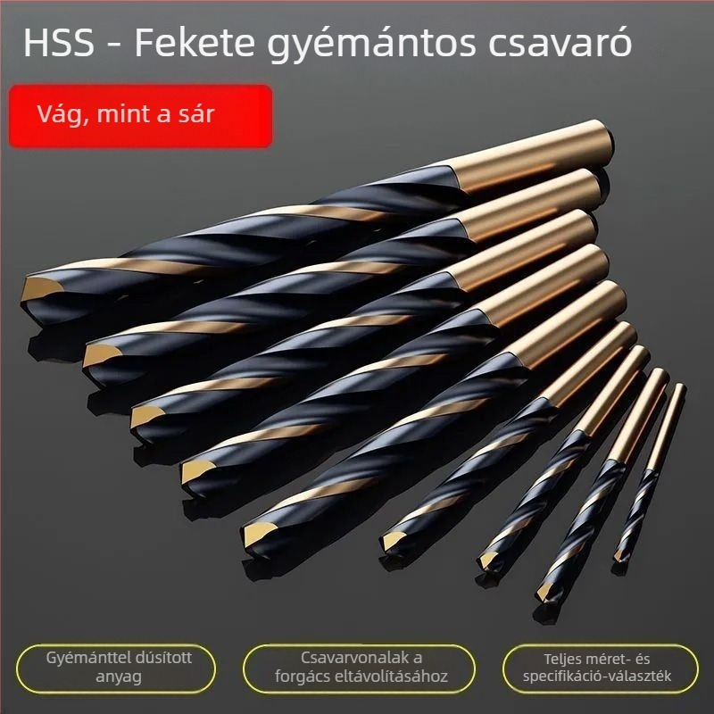M43 kobaltos spirálfúró rozsdamentes acélhoz, fémek fúrására, magas keménység, egyenes nyelű fúrókészlet