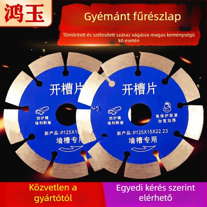 Gyémánt vágókorong kőzetekhez, modell 125×15×22.23 mm, száraz vágás, forró préselés, testreszabás elérhető
