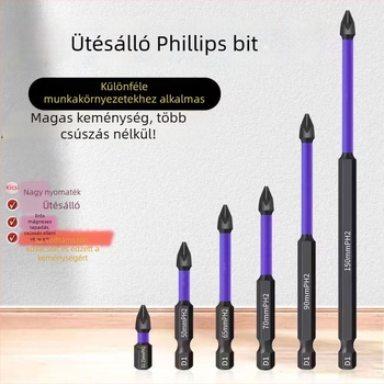 Keresztfejű csavarhúzó bit, S2 szerszámacél, mágneses, izolált, ütésálló, nagy szilárdság
