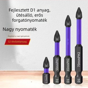 Keresztfejű csavarhúzó bit, S2 szerszámacél, mágneses, izolált, ütésálló, nagy szilárdság