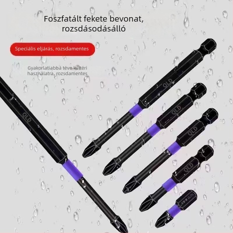 Keresztfejű csavarhúzó bit, S2 szerszámacél, mágneses, izolált, ütésálló, nagy szilárdság