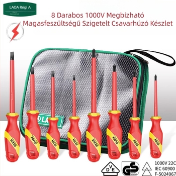 Old a 8 részes izolált mágneses csavarhúzó készlet S2 szerszámacéllal, Phillips és flat-head típusú véggel
