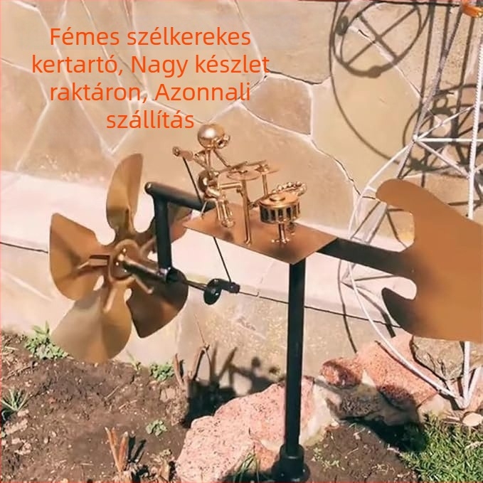 Vas szélmalom kerti dekoráció kültéri használatra — modern minimalist stílus, Hechuyi márka