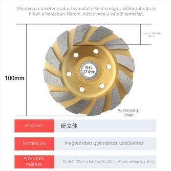 Yanlijia Gyémánt csiszolókorong szögcsiszolóhoz – kő, cement és beton felületekhez; Kínában gyártott