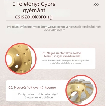 Yanlijia Gyémánt csiszolókorong szögcsiszolóhoz – kő, cement és beton felületekhez; Kínában gyártott