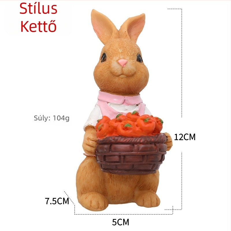 Nyúl dekoratív figurka, gyanta; stílus: rajzfilm; márka: Win; kategória: Állatok