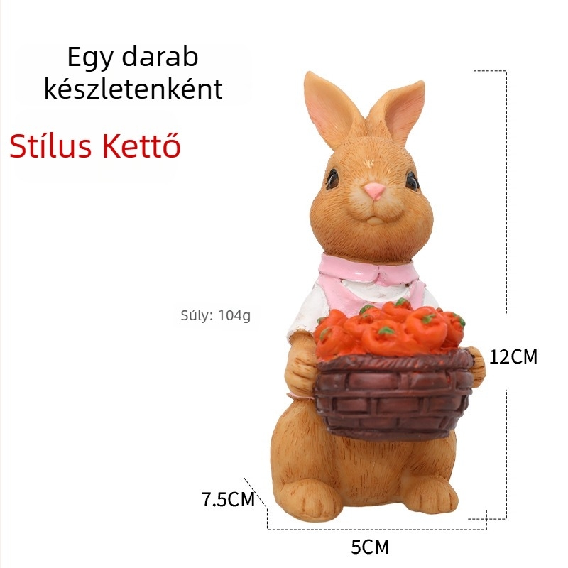 Nyúl dekoratív figurka, gyanta; stílus: rajzfilm; márka: Win; kategória: Állatok