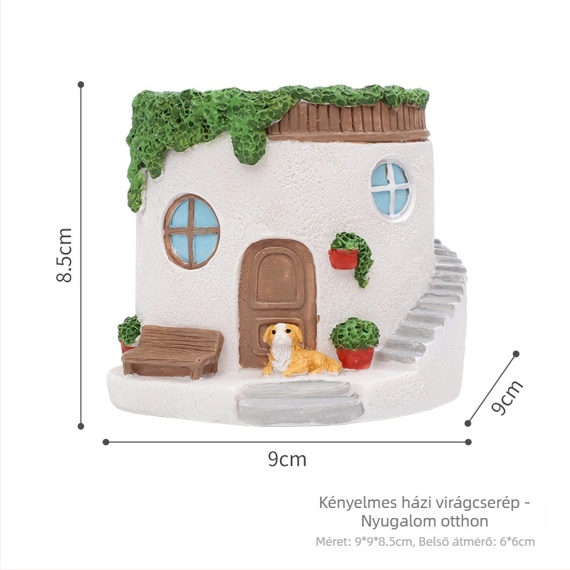 Gyantából készült kerti dekoráció: pasztorális stílusú virágtartó dísz szukkulensek számára, kültéri tájépítéshez Roogo/if