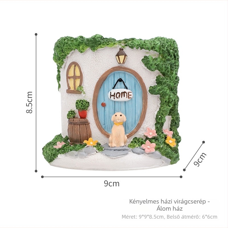 Gyantából készült kerti dekoráció: pasztorális stílusú virágtartó dísz szukkulensek számára, kültéri tájépítéshez Roogo/if