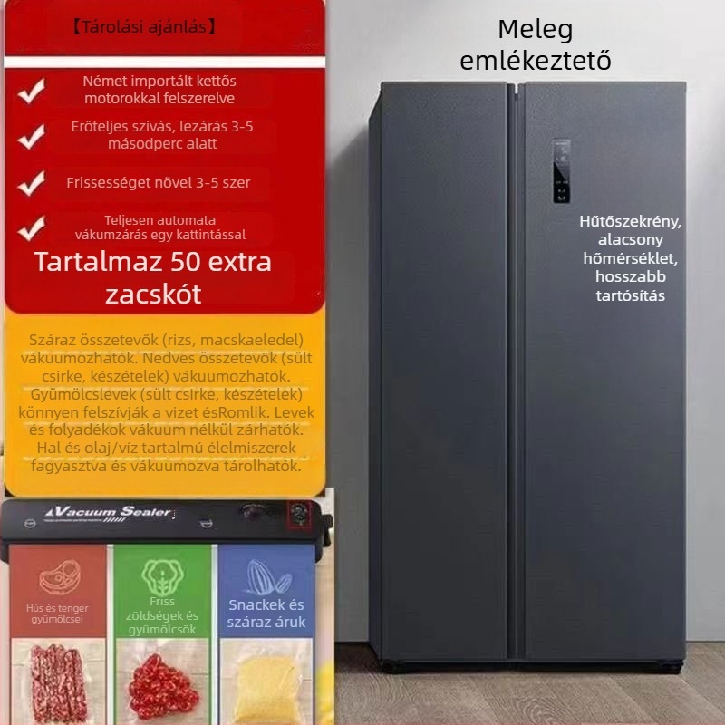 Kompakt mindent egyben vákuumcsomagoló gép otthoni használatra, nedves és száraz élelmiszer csomagoláshoz