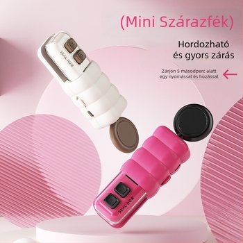 Műanyag zacskók lezárója – újratölthető kézi lezáró, otthoni használatra, töltővel, modern minimalista stílus, kód S2916