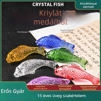 Koi Kristály dísz - Citrin kristály, Hal alak, Modern minimalista stílus, Üzleti ajándék