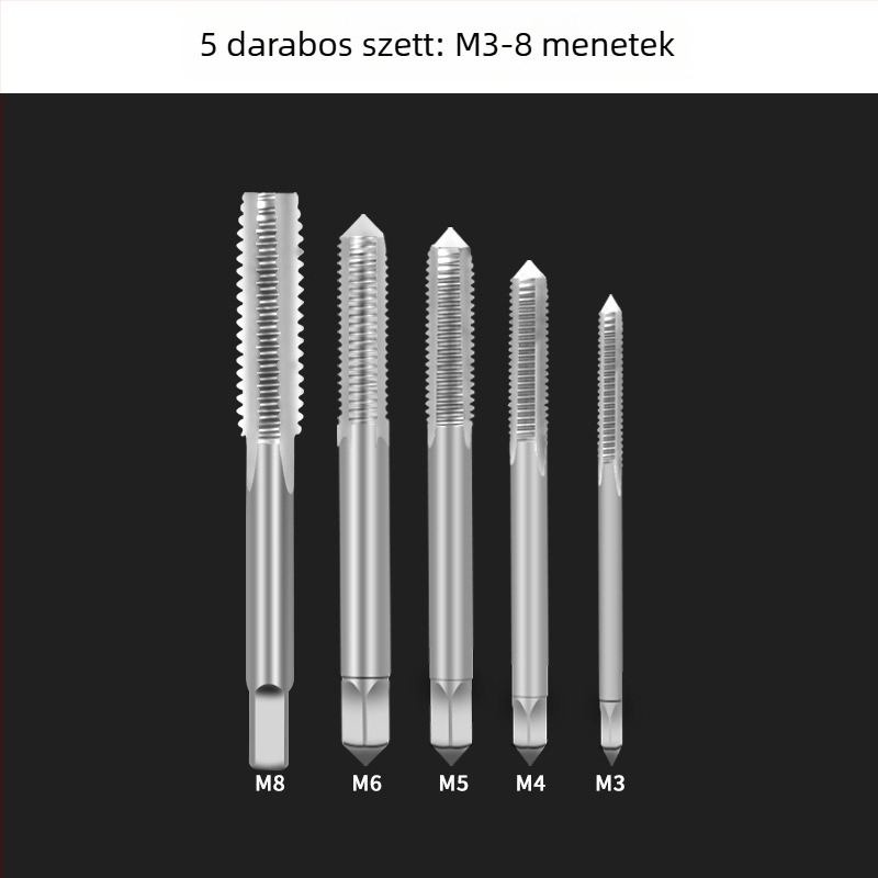 Maibu 5-darabos gyorsacél készlet menetfúró és menetvágó készlet, kód 679, törött csavarokhoz