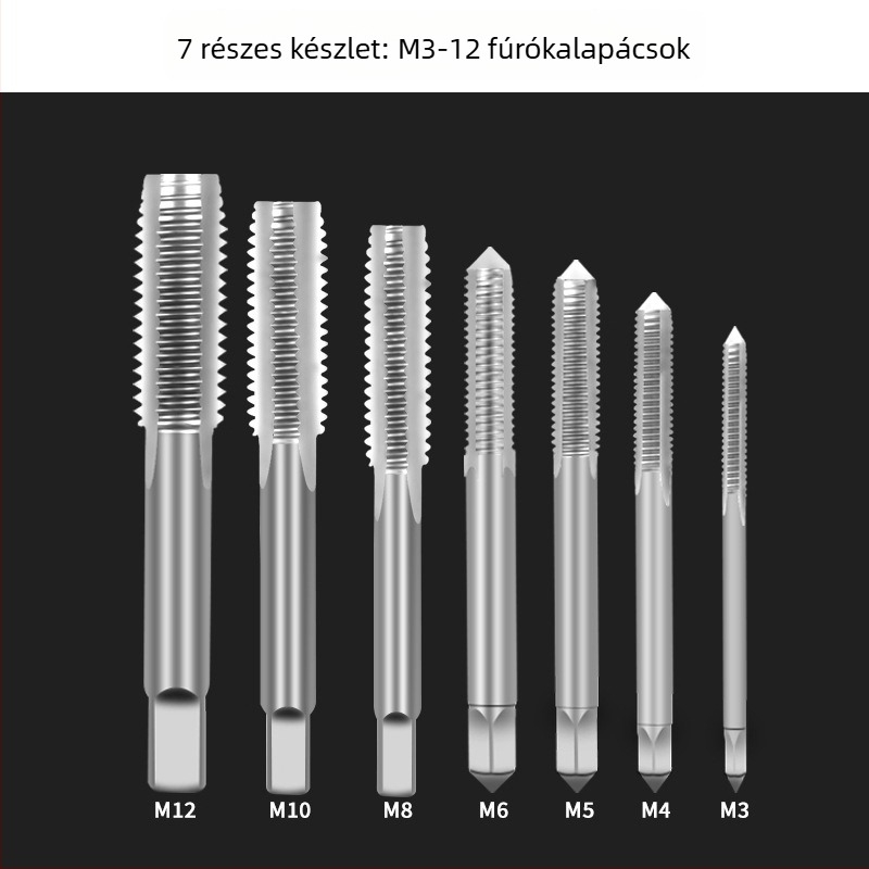 Maibu 5-darabos gyorsacél készlet menetfúró és menetvágó készlet, kód 679, törött csavarokhoz