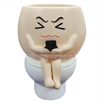 Egyrészes virágcserép szintetikus gyantából, kert- és udvardekorációhoz, geometrikus megjelenés, pásztor-stílus