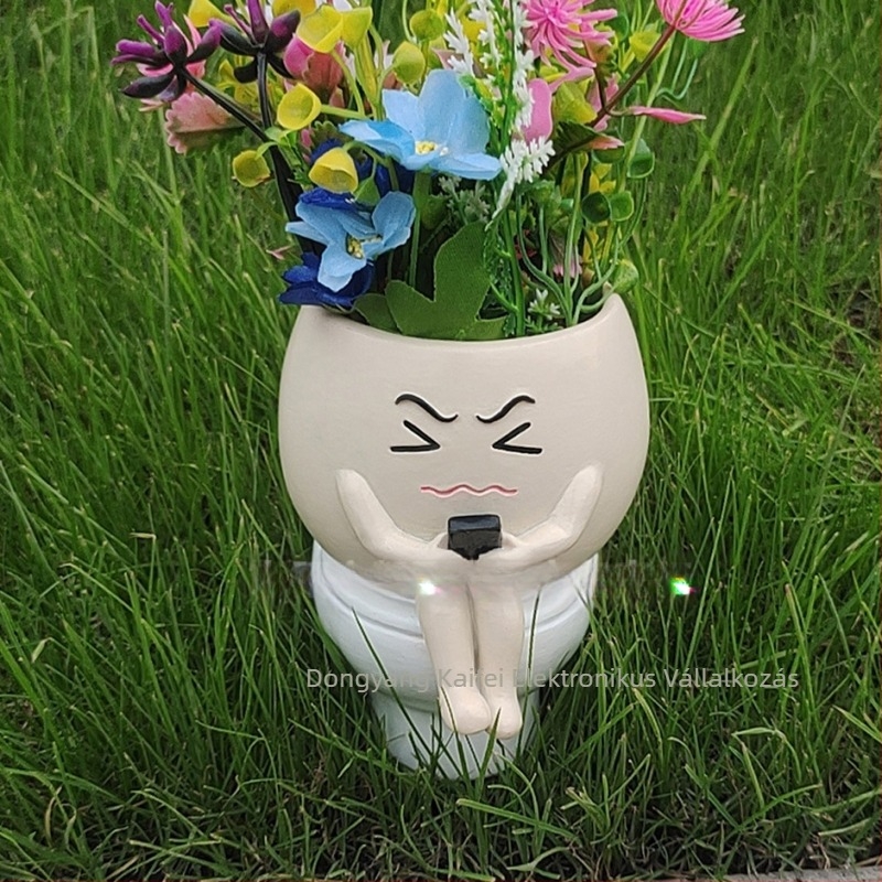 Egyrészes virágcserép szintetikus gyantából, kert- és udvardekorációhoz, geometrikus megjelenés, pásztor-stílus