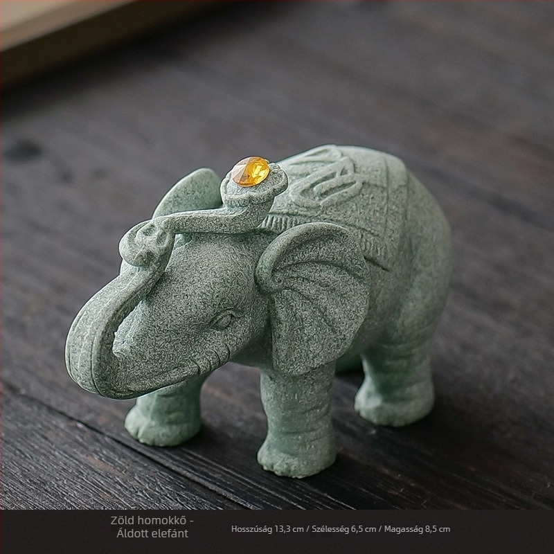 Kínai stílusú mesterséges kő elefánt pár lakásdekorációhoz