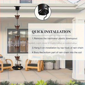 Esőlánc vasból — Vas művészeti falidísz; Anyag: Vas; Termékszám: 232; Stílus: Új kínai stílus, Művészi stílus