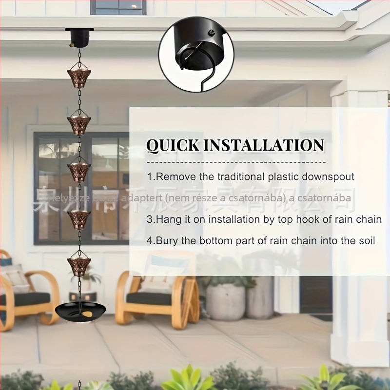 Esőlánc vasból — Vas művészeti falidísz; Anyag: Vas; Termékszám: 232; Stílus: Új kínai stílus, Művészi stílus