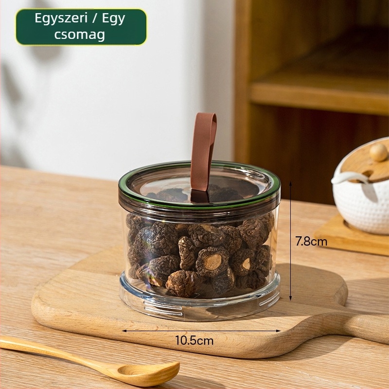 Élelmiszer-biztonságos műanyag fűszertároló doboz, nyolcszögletű, tömítő fedéllel, egymásra rakható