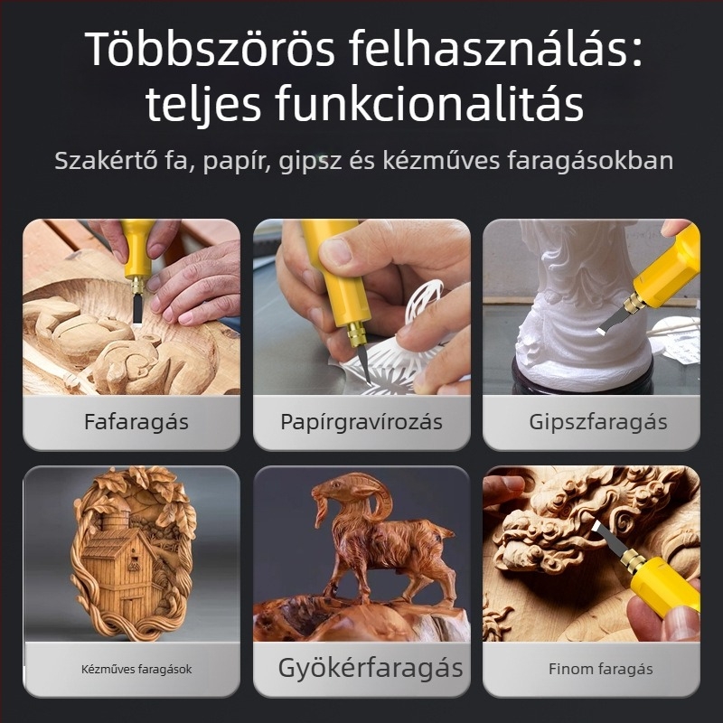 Elektromos gravírozó készlet lítiumakkumulátorral, kézi daltával faipari munkákhoz és bonsai gyökér faragásához — Feszültség: AC egyfázisú / DC ≤50V