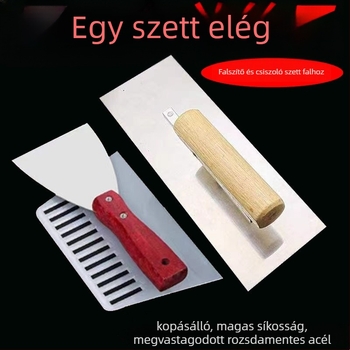 Rozsdamentes acélból készült 3 részes glettvas és kaparókészlet