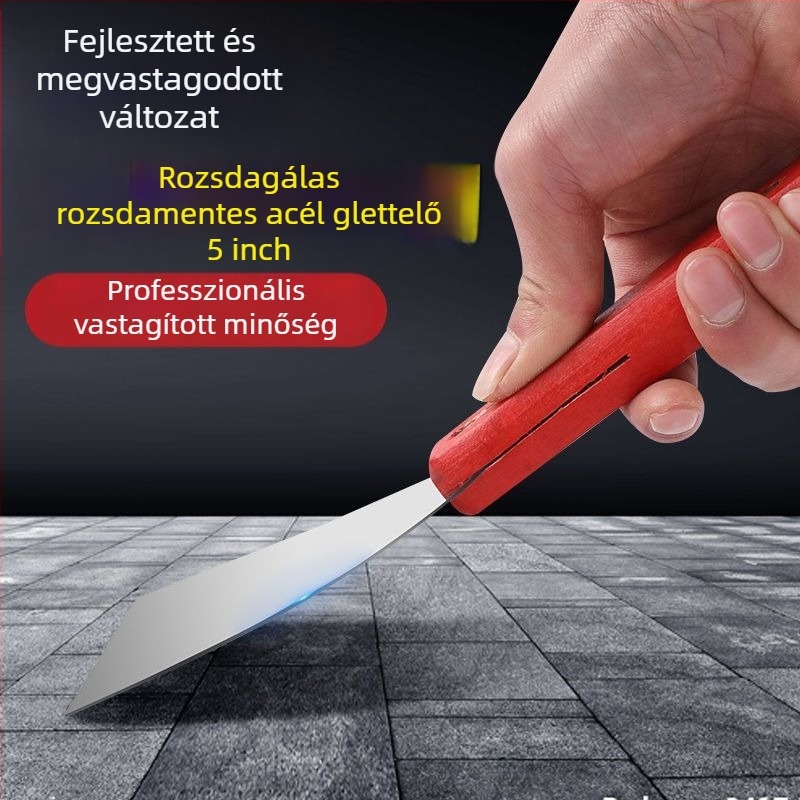 Rozsdamentes acélból készült 3 részes glettvas és kaparókészlet