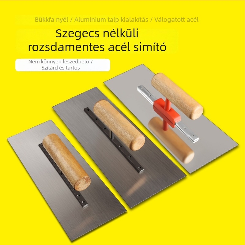 Rozsdamentes acél vakoló- és glettelő eszköz, glettkés, falkaparó, kaparódeszka