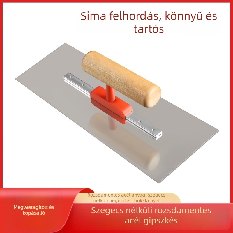 Rozsdamentes acél vakoló- és glettelő eszköz, glettkés, falkaparó, kaparódeszka