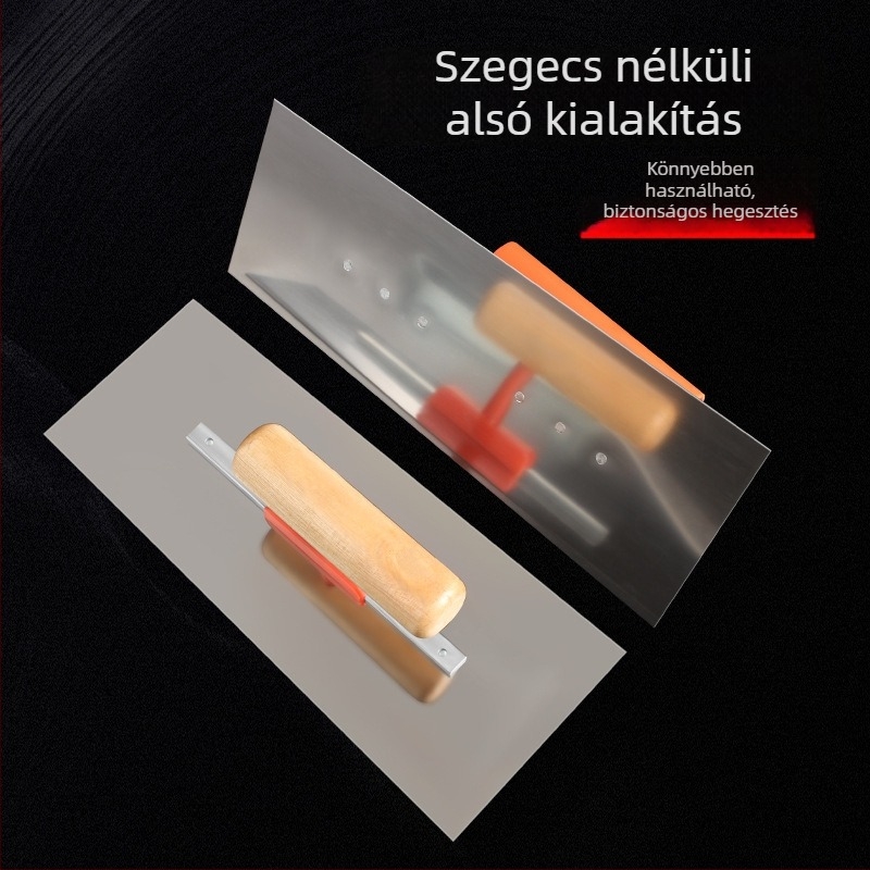 Rozsdamentes acél vakoló- és glettelő eszköz, glettkés, falkaparó, kaparódeszka