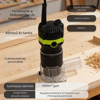 Sanjiang elektromos famegmunkáló készülék hornyoláshoz és él megmunkálásához – él- és horonyfaragás, 220V, egyfázisú, erős porgyűjtő rendszer