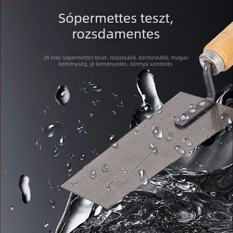 Hosszú nyelű csempe-spatula beépített kaparóval (Modell: Síklapos penge; Terület: kőműves eszközök; Alkalmazás: csempézés)