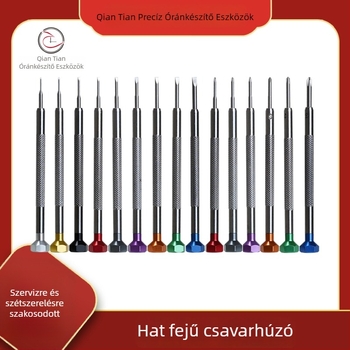 Qiantian órajavító csavarhúzó készlet, hatszögfejű, nem mágneses, nem szigetelt, Cr_V krom-vanádium acél, 0.012 kg, alkalmas órákhoz