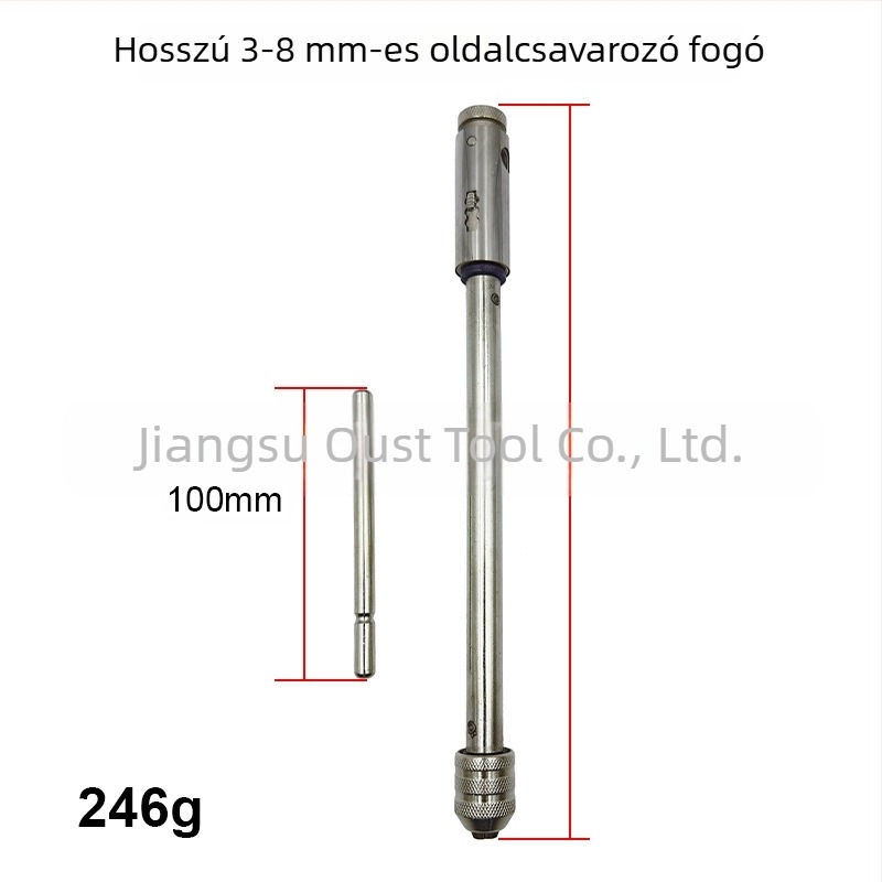 Oster Adjustable Ratchet Hand Tap Wrench, M3-M8 / M5-M12, Extended, Forward and Reverse Threading
