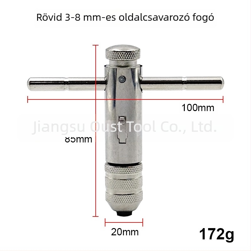 Oster Adjustable Ratchet Hand Tap Wrench, M3-M8 / M5-M12, Extended, Forward and Reverse Threading
