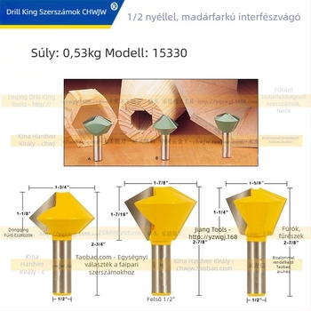 Fa formázó maró készlet, 3 darabos, több oldalú marók, cementált keményfém, faipari