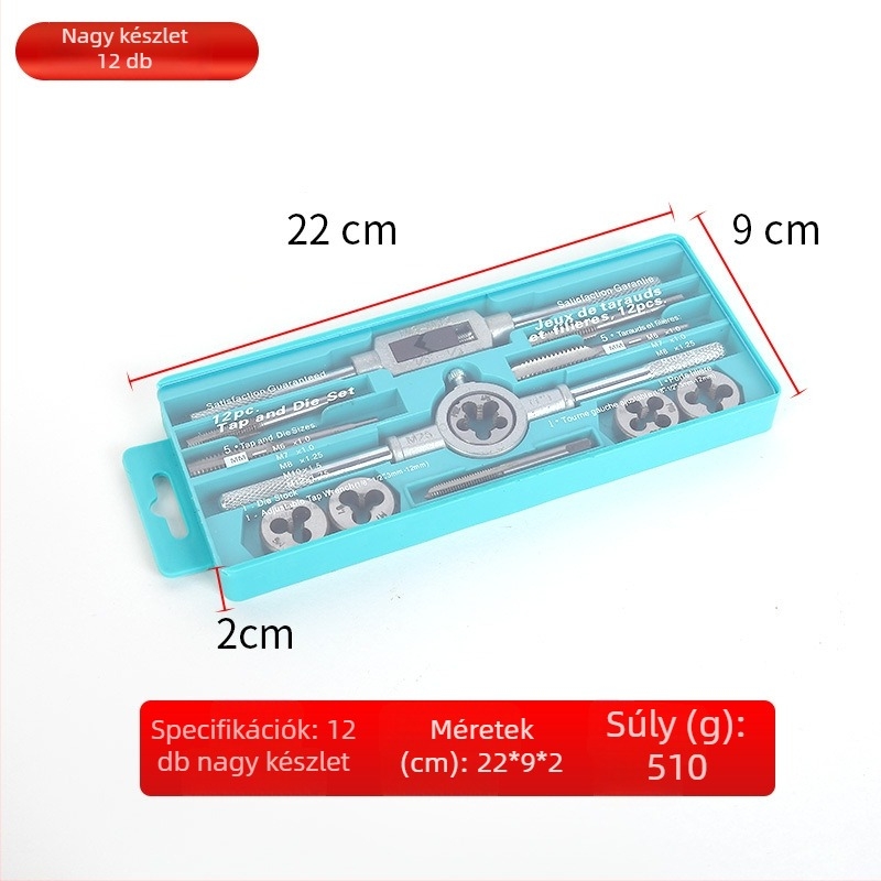 Ruiteng Hardware Tap and Die Készlet – Kézi Tap Készlet és Die Készlet, 12 db