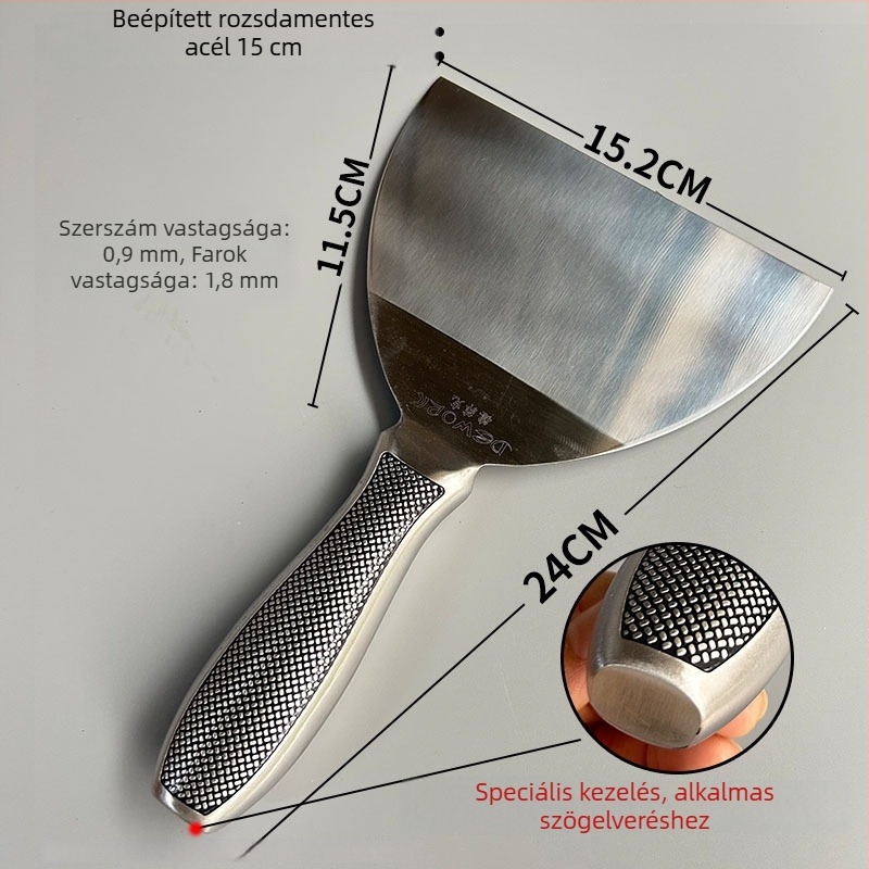 Defik integrált rozsdamentes glettelő kés, Dragon Scale dizájn, sík pengés, falak festékének letisztítására