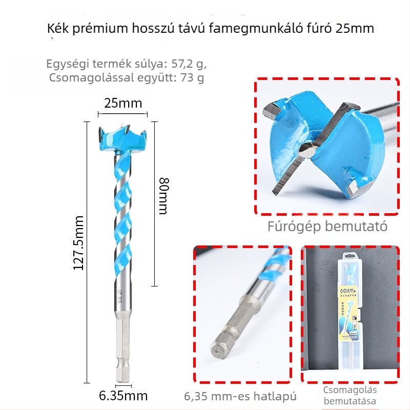 Han Ax Hatszögletű, menetes körös ajtózár lyukbővítő fúrófej — faipari felhasználású