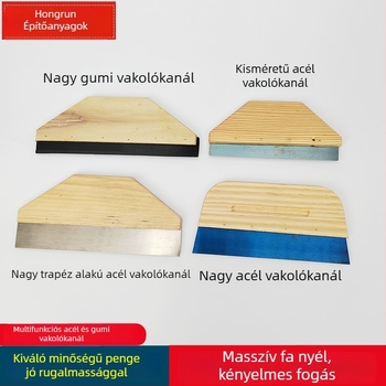 Glettvas fából készített fogantyúval, gumírozott éllel, vízálló kivitel festéshez