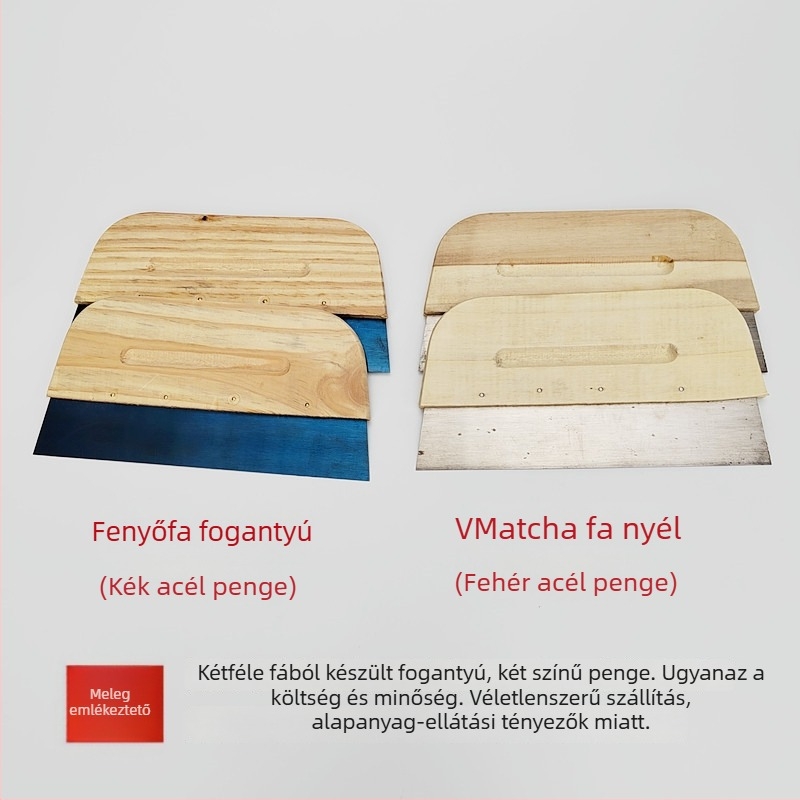 Glettvas fából készített fogantyúval, gumírozott éllel, vízálló kivitel festéshez