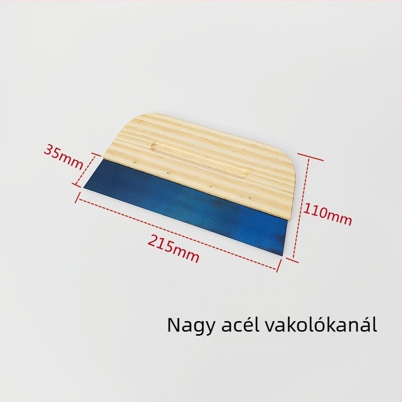 Glettvas fából készített fogantyúval, gumírozott éllel, vízálló kivitel festéshez