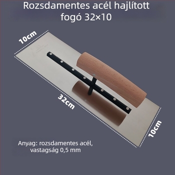 Ívelt nyelű rozsdamentes acél vakolókanál — Flat Knife modell, márka Jetta (Modell: Flat Knife; Típus: push knife; Anyag: rozsdamentes acél; Alkalmazás: vakolás és szigetelés)