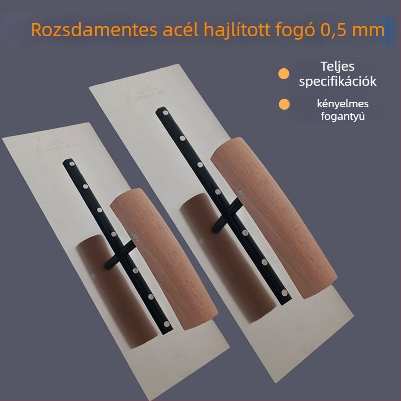 Ívelt nyelű rozsdamentes acél vakolókanál — Flat Knife modell, márka Jetta (Modell: Flat Knife; Típus: push knife; Anyag: rozsdamentes acél; Alkalmazás: vakolás és szigetelés)