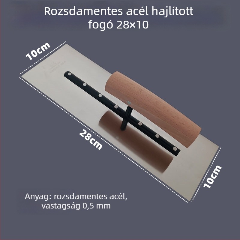 Ívelt nyelű rozsdamentes acél vakolókanál — Flat Knife modell, márka Jetta (Modell: Flat Knife; Típus: push knife; Anyag: rozsdamentes acél; Alkalmazás: vakolás és szigetelés)