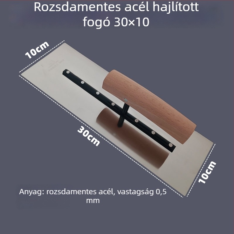 Ívelt nyelű rozsdamentes acél vakolókanál — Flat Knife modell, márka Jetta (Modell: Flat Knife; Típus: push knife; Anyag: rozsdamentes acél; Alkalmazás: vakolás és szigetelés)