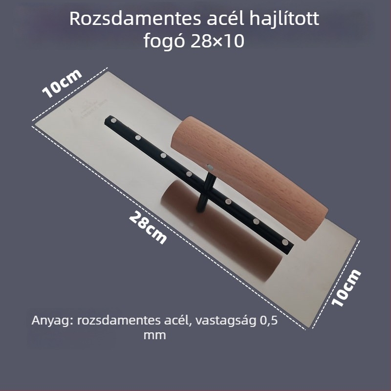 Ívelt nyelű rozsdamentes acél vakolókanál — Flat Knife modell, márka Jetta (Modell: Flat Knife; Típus: push knife; Anyag: rozsdamentes acél; Alkalmazás: vakolás és szigetelés)
