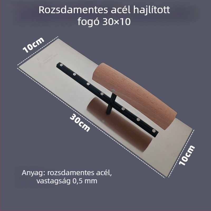 Ívelt nyelű rozsdamentes acél vakolókanál — Flat Knife modell, márka Jetta (Modell: Flat Knife; Típus: push knife; Anyag: rozsdamentes acél; Alkalmazás: vakolás és szigetelés)