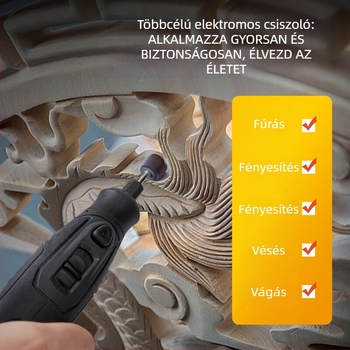 Deli Li-ion akkumulátoros elektromos csiszoló, jáde gravírozó gép, sebességszabályozás, polírozás és vágás, 130W, 380V