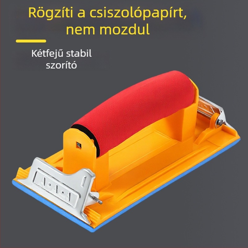 Falra szerelt csiszolópapír tartó szivacsos nyéllel – kézi csiszolás és befejezés